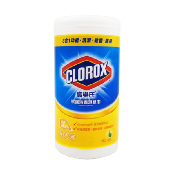 圖片 Clorox ⾼樂⽒ 家居消毒濕紙⼱ 檸檬味 75 ⽚