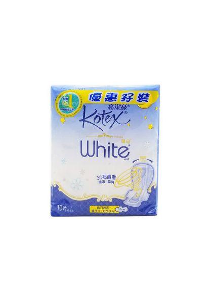 圖片 Kotex 高潔絲 唯白 White 纖巧護翼量特多超長夜用 35 cm 10片