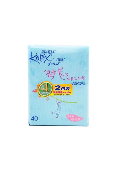 圖片 Kotex 高潔絲 清爽透氣特長護墊 17.5 cm (孖裝) 40 片