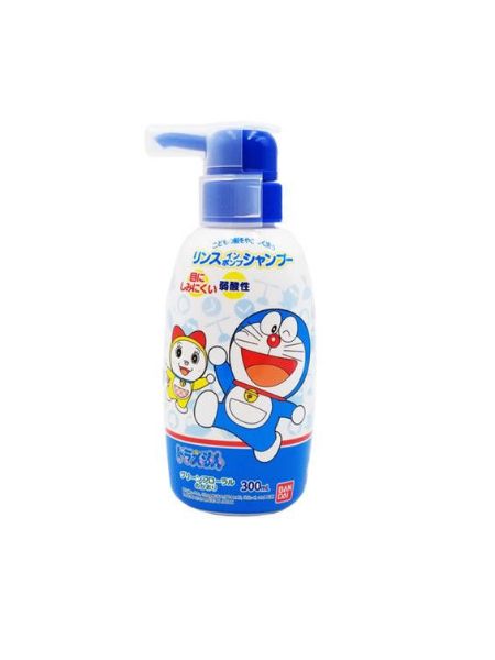 圖片 日本 Bandai 多啦 A 夢 兒童二合一洗頭水 (綠色花香味) 300ml